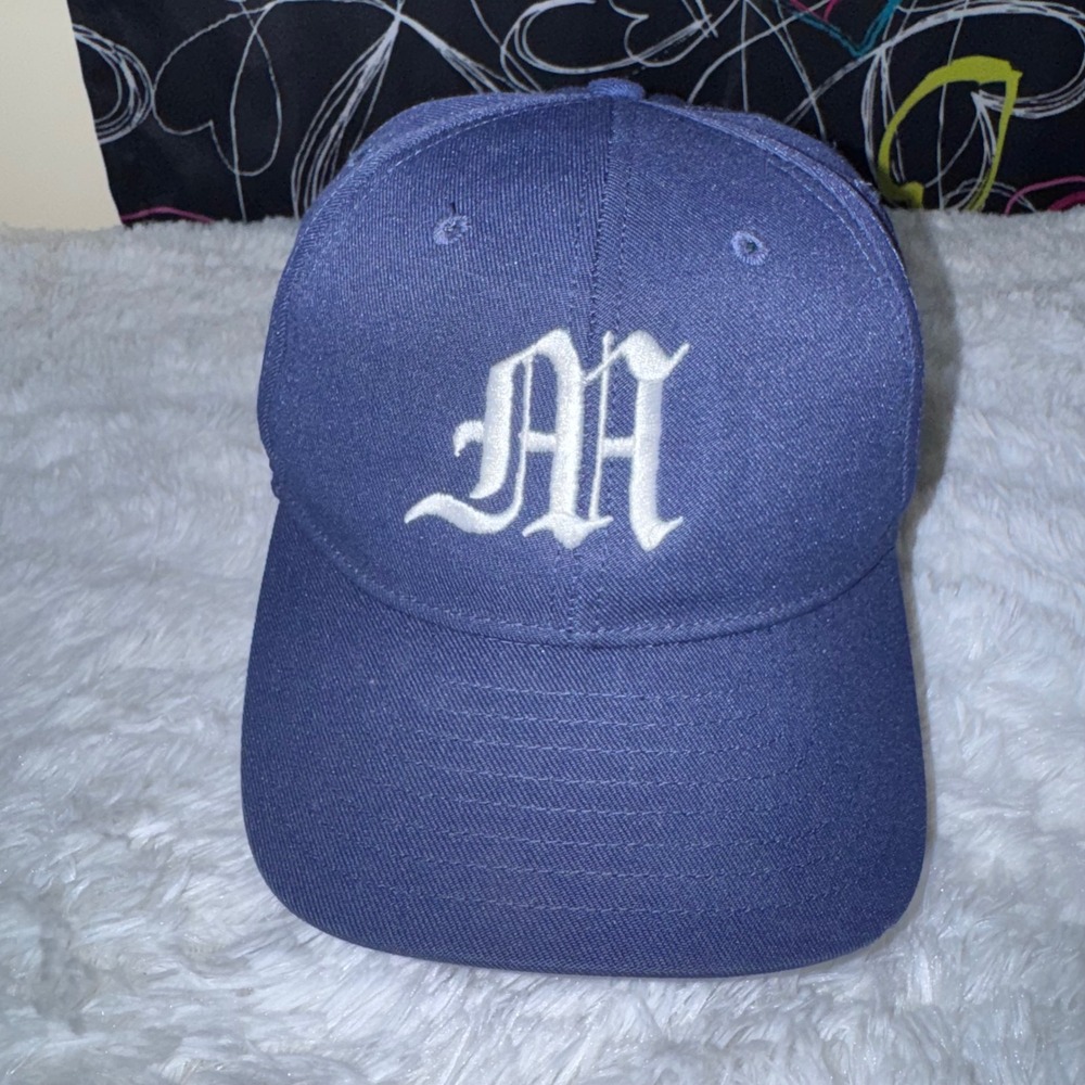 Unbranded Snapback Hat Mens OSFM Blue Good Old English M Logo Baseball Cap